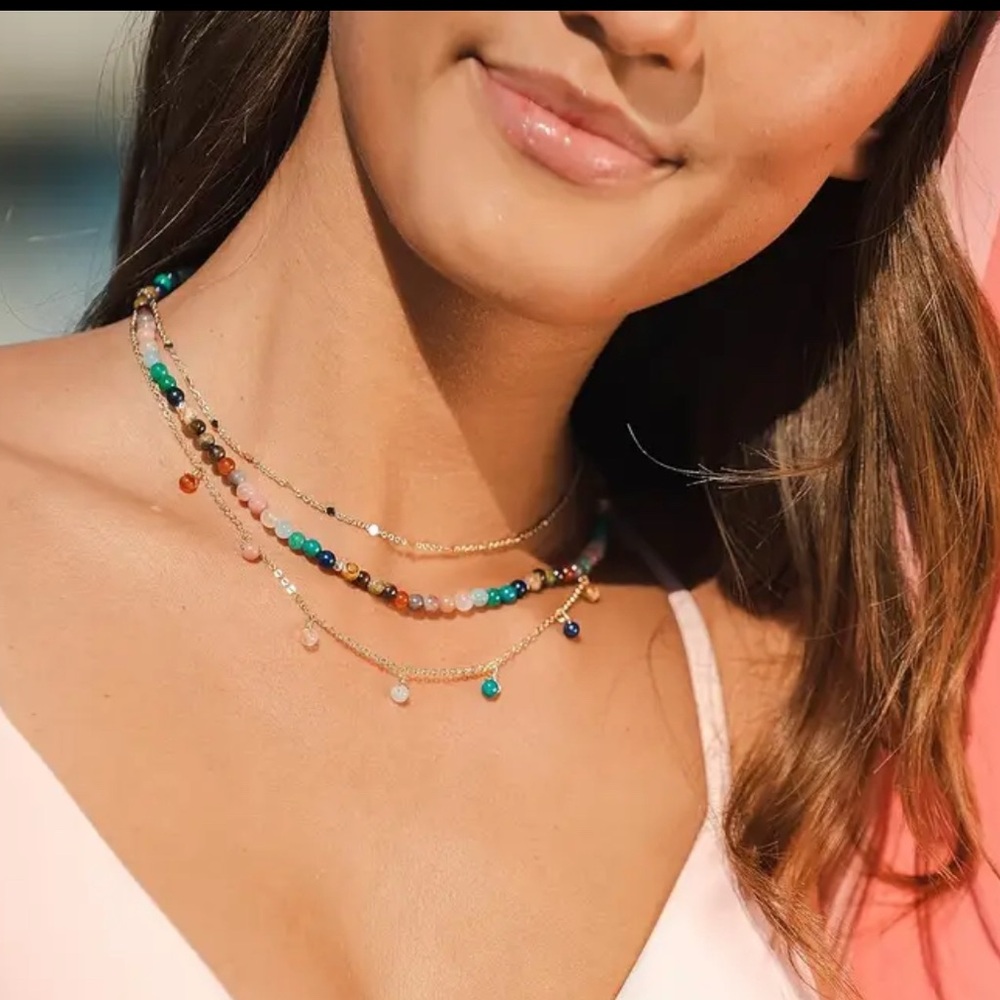 Elegant Multicolor Beaded Necklace “Master Healer” Androgynous